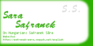 sara safranek business card